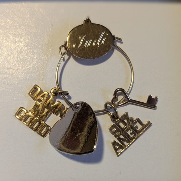 Gold Charm Holder With Heart Charms - Picture 3 of 6